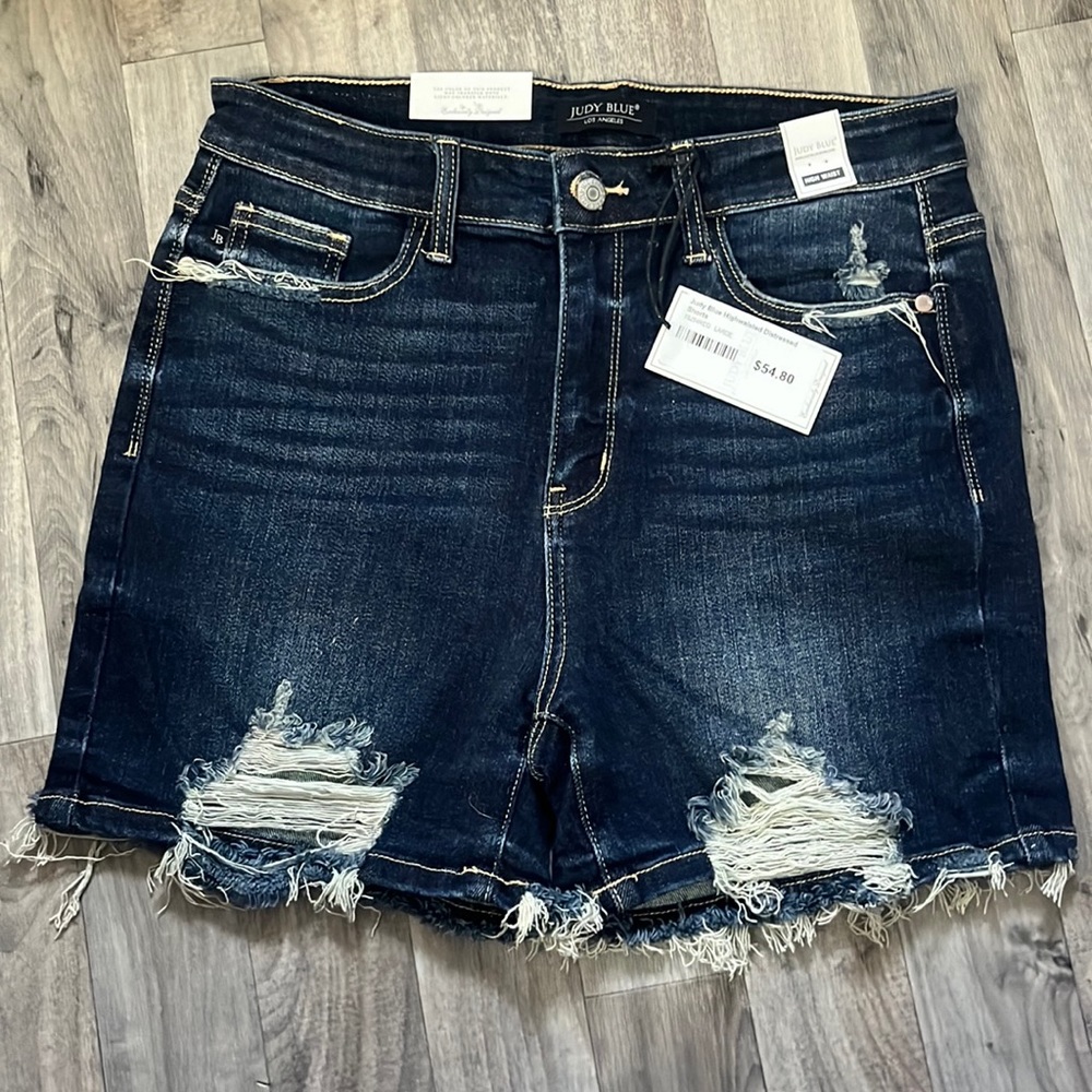 Judy Blue High Waisted Distressed Denim Shorts